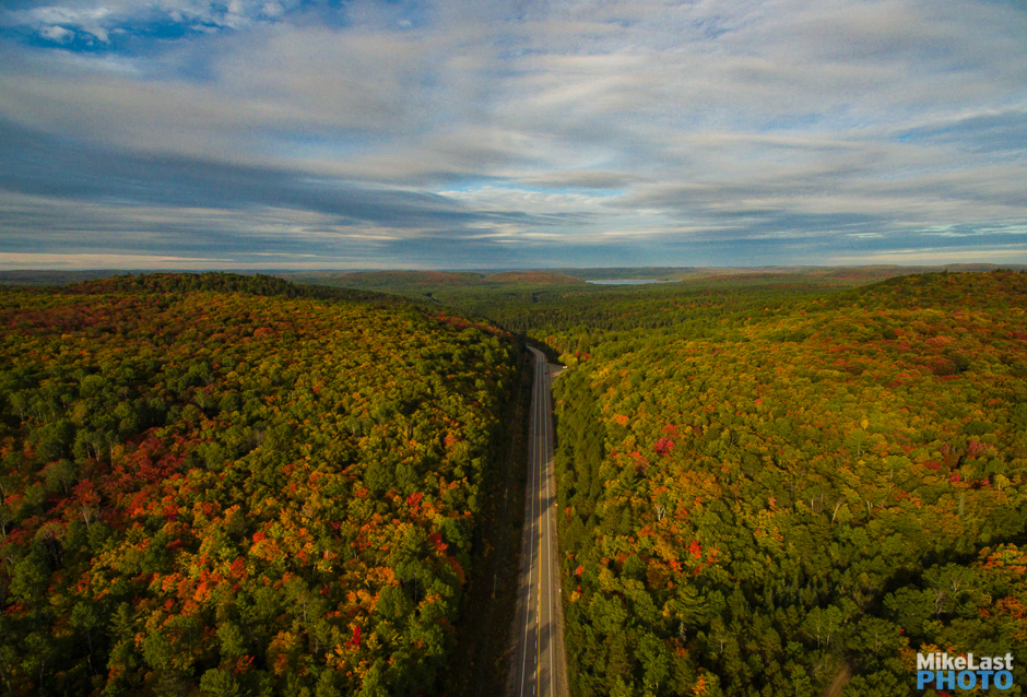 Aerial View of Highway 60 in Fall, Algonquin Park