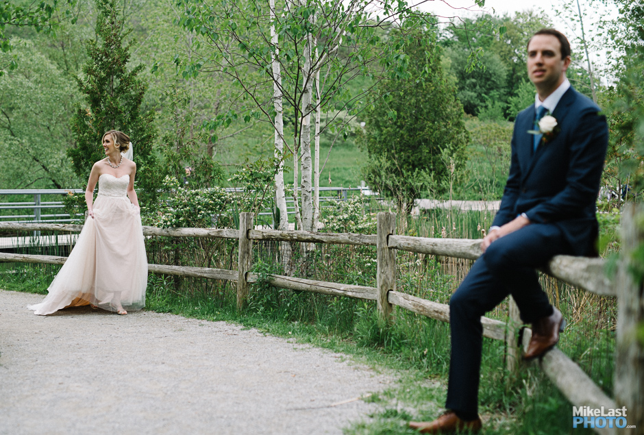 Lizzie and Jeff First Look - Wedding - Evergreen Brickworks, Toronto