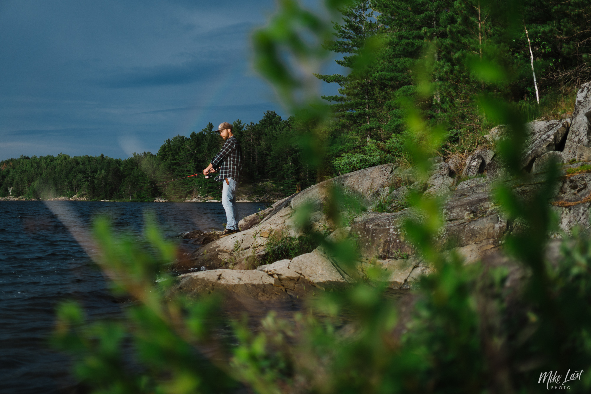 Fishing from the Point on Bear Lake - Killarney Provincial Park