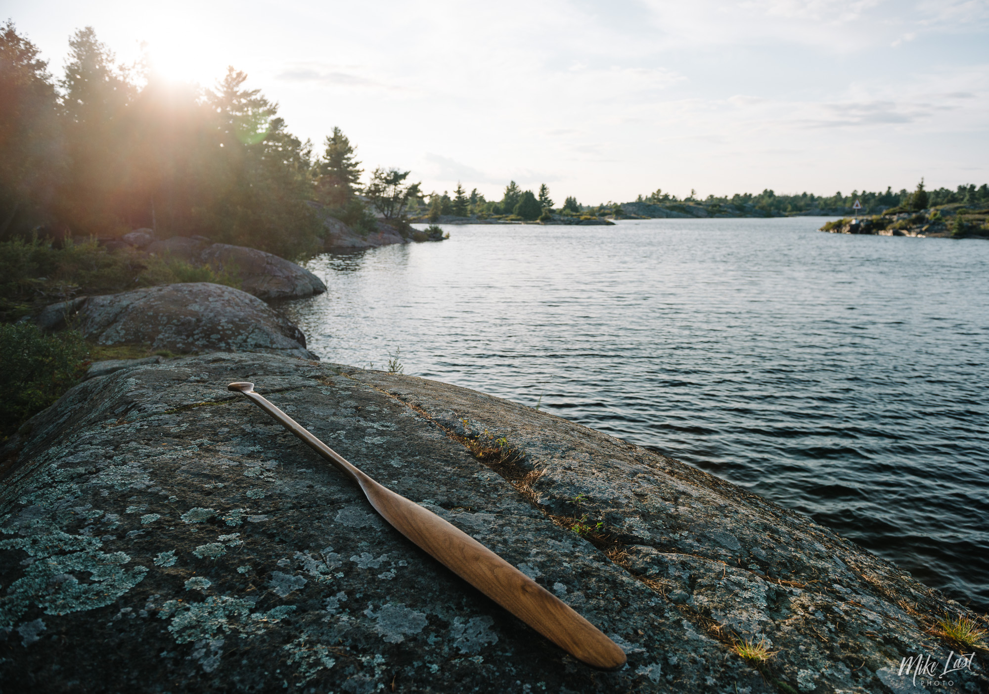 Hand Carved Walnut Canoe Paddle - On Canoe Trip in the French River Provincial Park